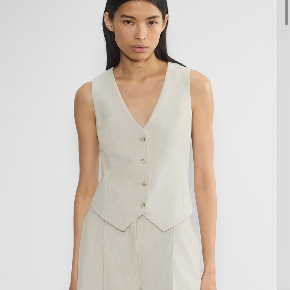 Aritzia Cream Women's Deniro Vest Matte Pearl